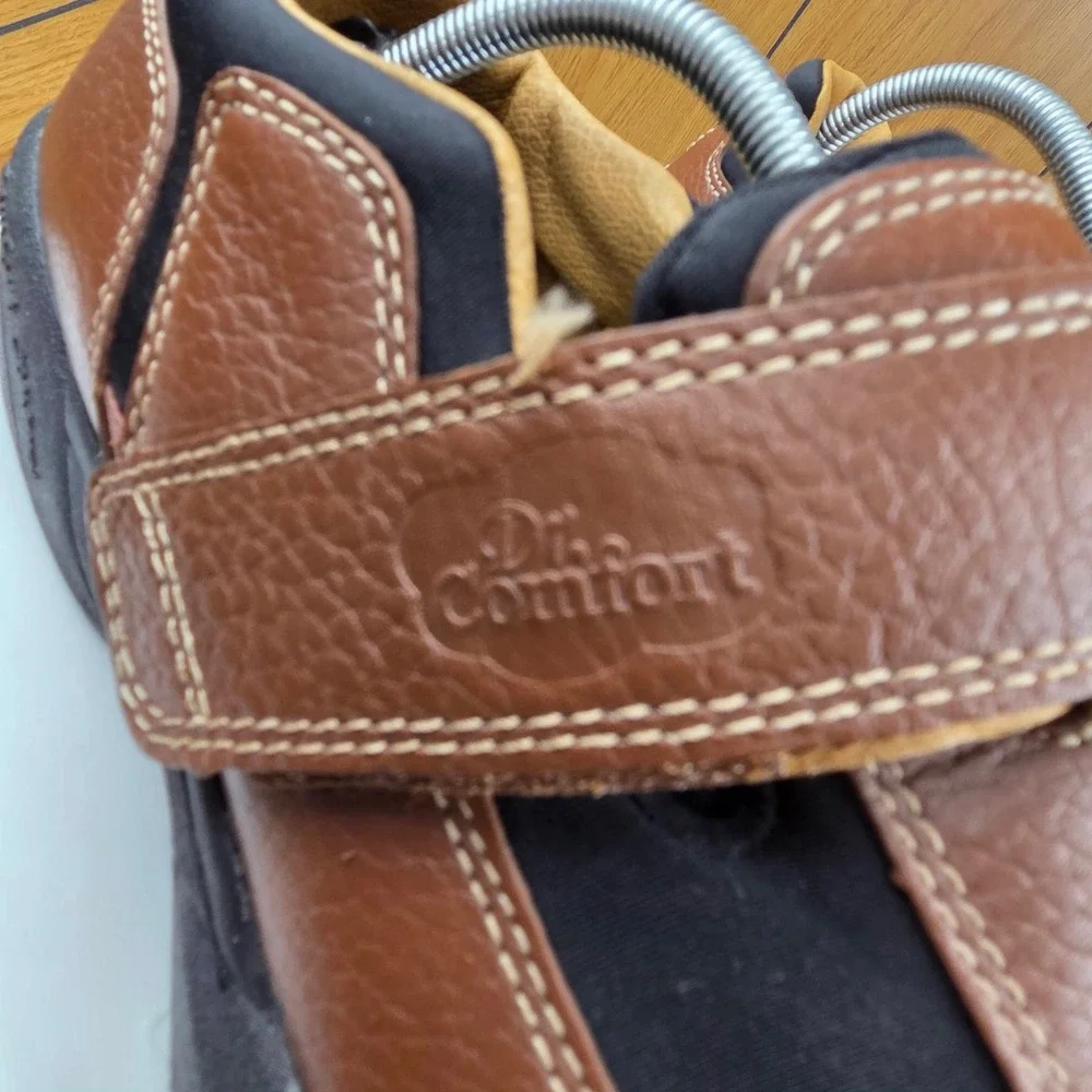 Dr Comfort Douglas 6620 Mens Brown Leather Lycra Orthopedic Shoes 10.5 XW